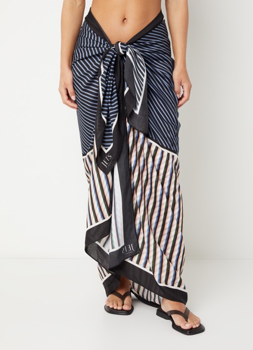 JETS Australia Laelia sarong in zijdeblend met streepprint 185 x 125 cm