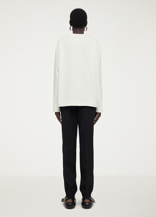 Jil Sander Longsleeve met logo - achterkant 7 wit
