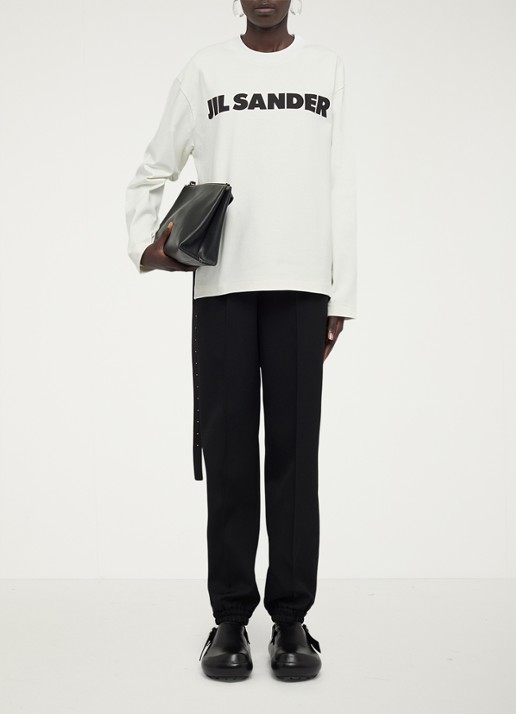 Jil Sander Longsleeve met logo - voorkant 2 wit