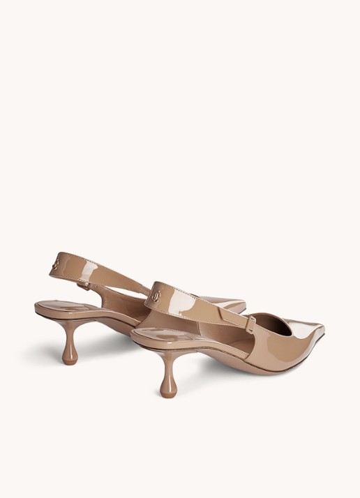 Jimmy Choo Amel 50 slingback van lakleer - detail 3 zand