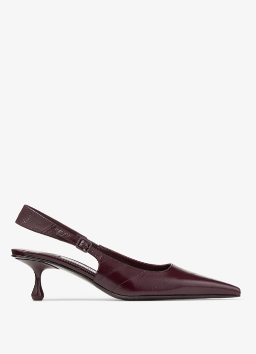 Jimmy Choo Amel 50 slingback van leer - voorkant donkerrood