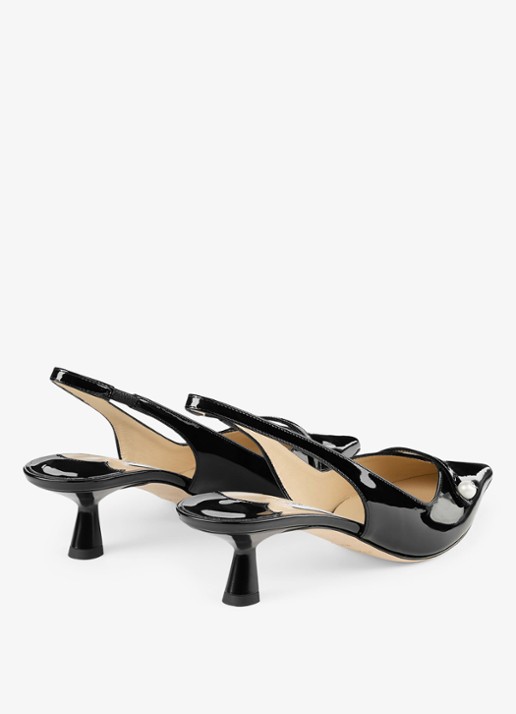 Jimmy Choo Amita 45 slingback van lakleer - achterkant zwart