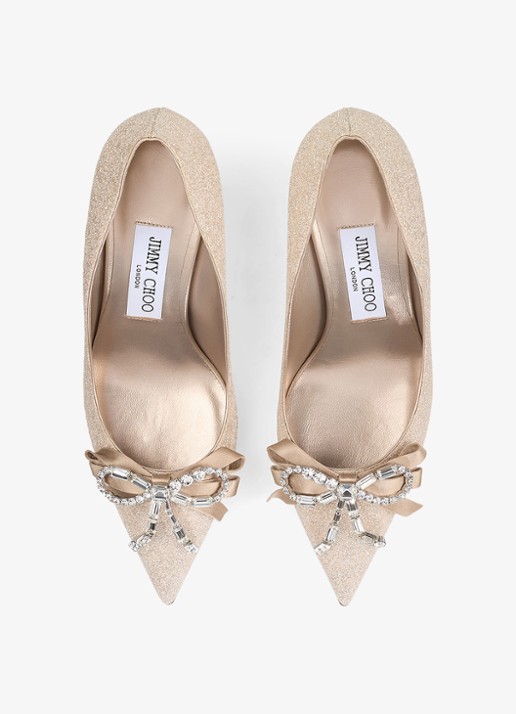 Jimmy Choo Auria 70 pump met glitter - detail 2 goud