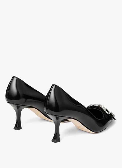 Jimmy Choo Auria 70 pump van lamsleer - achterkant 5 zwart