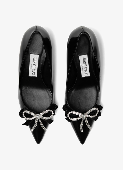 Jimmy Choo Auria 70 pump van lamsleer - detail zwart