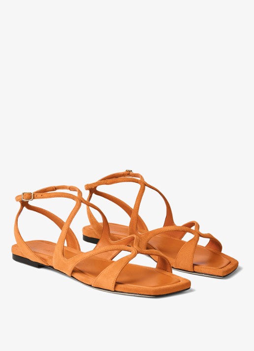 Jimmy Choo Ayla sandaal van geitensuède - detail 4 oranje