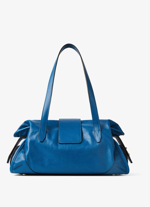 Jimmy Choo Bar Holdall Medium schoudertas van lamsleer - achterkant 5 blauw