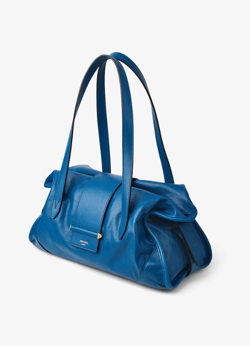 Jimmy Choo Bar Holdall Medium schoudertas van lamsleer - voorkant 2 blauw