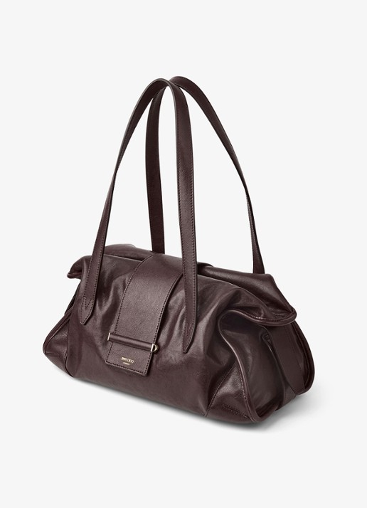 Jimmy Choo Bar Holdall Medium schoudertas van lamsleer - voorkant 4 donkerrood