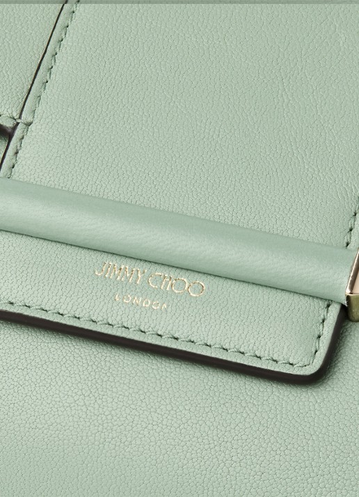 Jimmy Choo Bar Mini crossbodytas van lamsleer met afneembare schouderriem - detail 4 groen