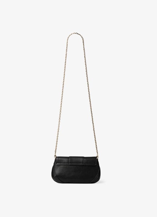 Jimmy Choo Bar Wallet/Chain crossbodytas van lamsleer - achterkant zwart