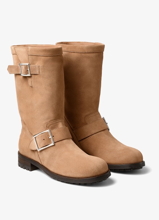 Jimmy Choo Biker boot van kalfssuède - voorkant 2 bruin