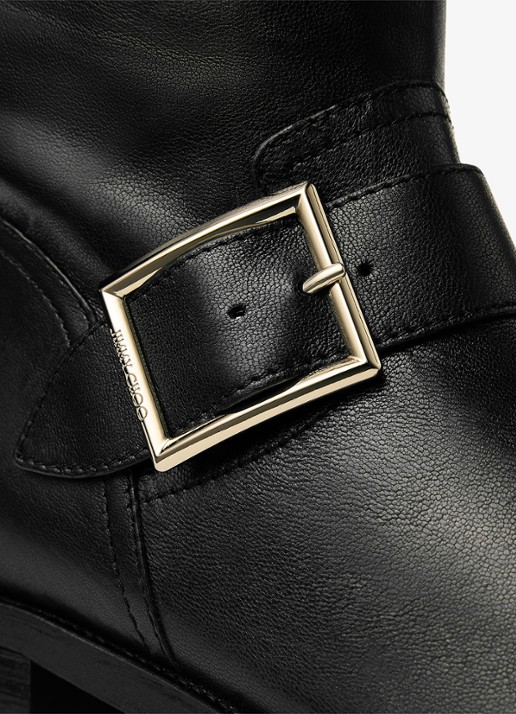 Jimmy Choo Biker Mid biker boot van schapenleer - detail 3 zwart