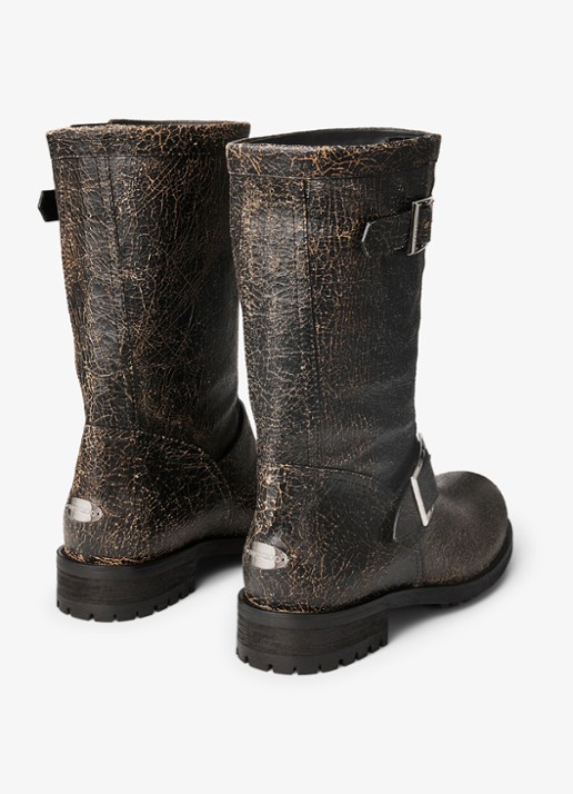 Jimmy Choo Biker Mid biker boot van schapenleer - achterkant 2 zwart