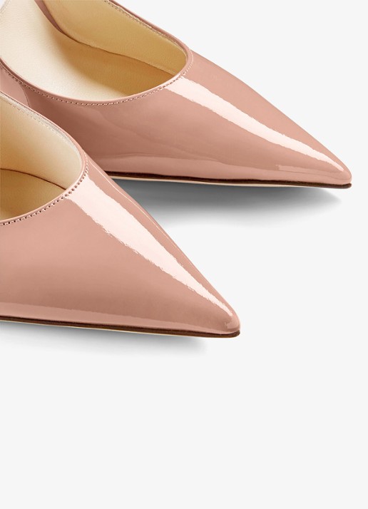 Jimmy Choo Bing 100 muiltje van kalfsleer met lakfinish - detail 3 oudroze