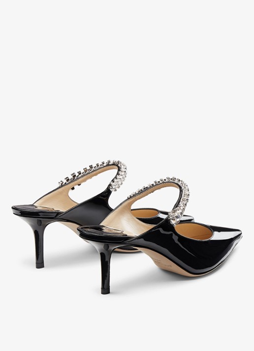 Jimmy Choo Bing 65 muiltje van kalfsleer met lakfinish - achterkant zwart