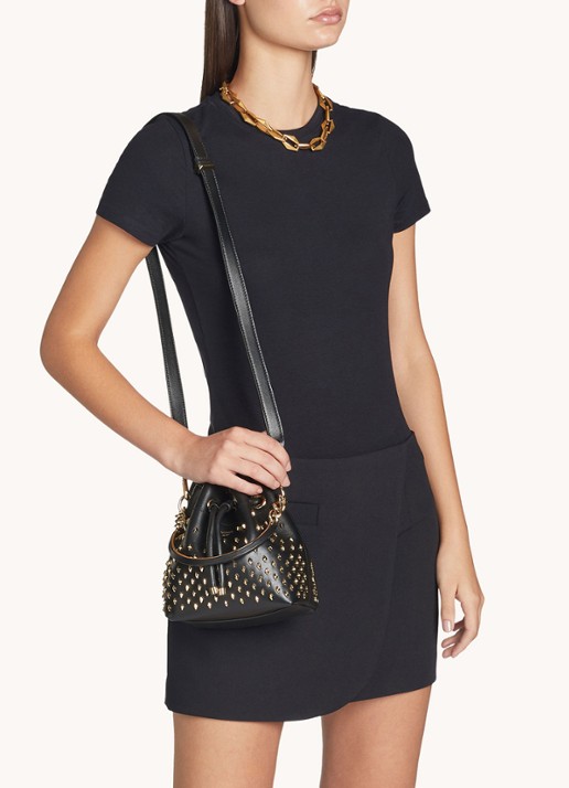 Jimmy Choo Bon Bon Bucket/S handtas van kalfsleer - voorkant 7 zwart