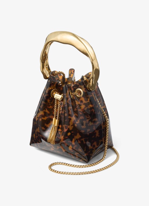 Jimmy Choo Bon Bon handtas met dierenprint - detail bruin