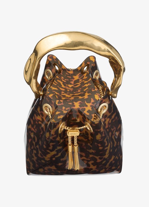 Jimmy Choo Bon Bon handtas met dierenprint - detail 2 bruin