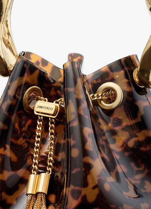 Jimmy Choo Bon Bon handtas met dierenprint - detail 3 bruin