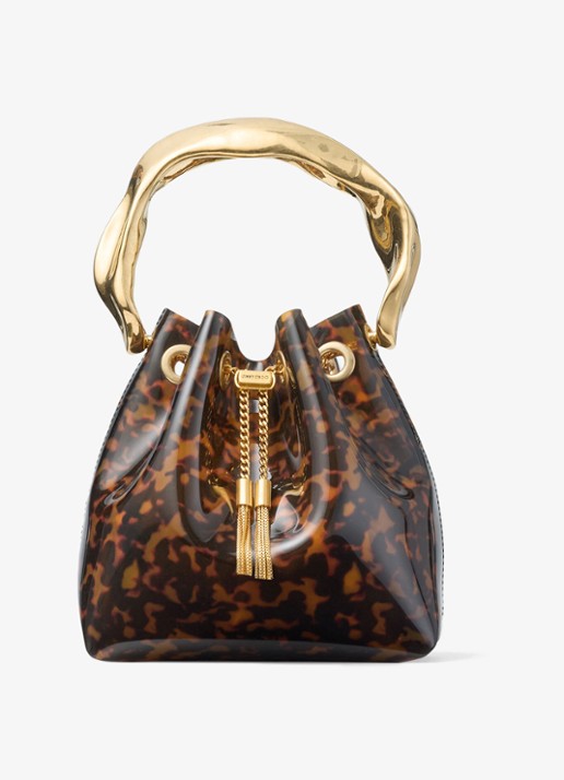 Jimmy Choo Bon Bon handtas met dierenprint - voorkant 6 bruin