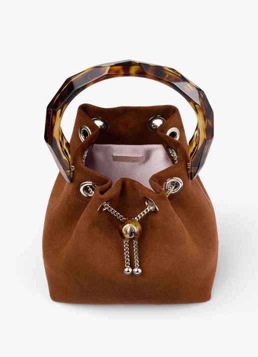 Jimmy Choo Bon Bon handtas van geitensuède - detail 4 bruin