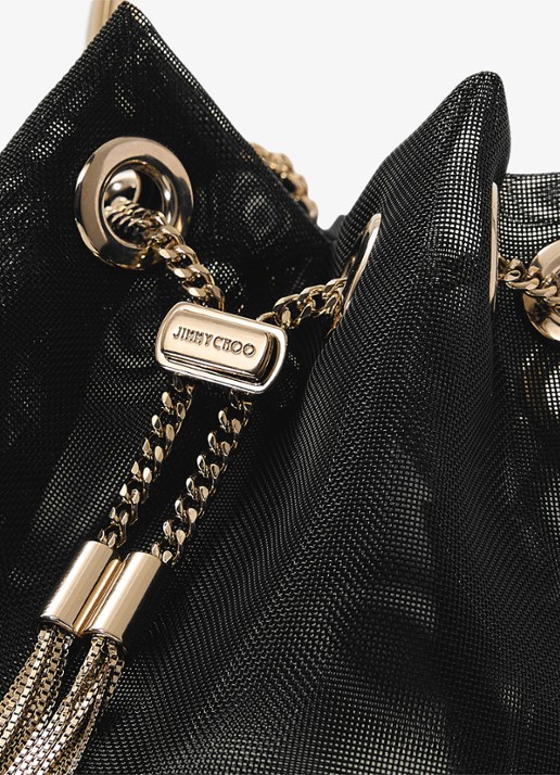 Jimmy Choo Bon Bon handtas van mesh - detail 3 zwart