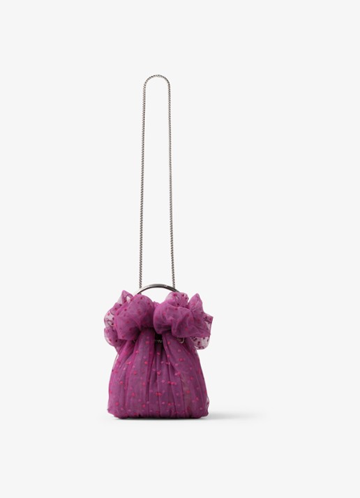 Jimmy Choo Bon Bon handtas van mesh - achterkant 7 paars