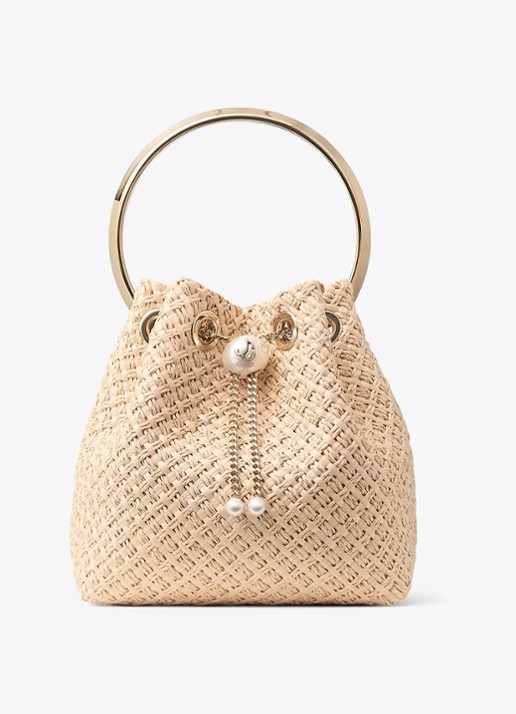 Jimmy Choo Bon Bon handtas van raffia