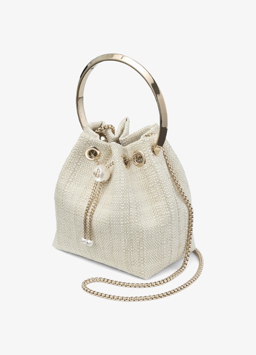 Jimmy Choo Bon Bon handtas van raffia - detail 3 beige