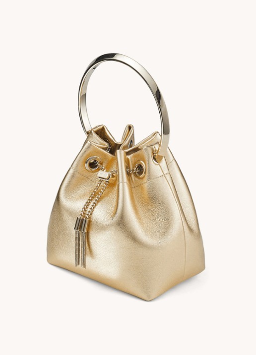 Jimmy Choo Bon Bon Mini handtas van lamsleer - detail 3 goud