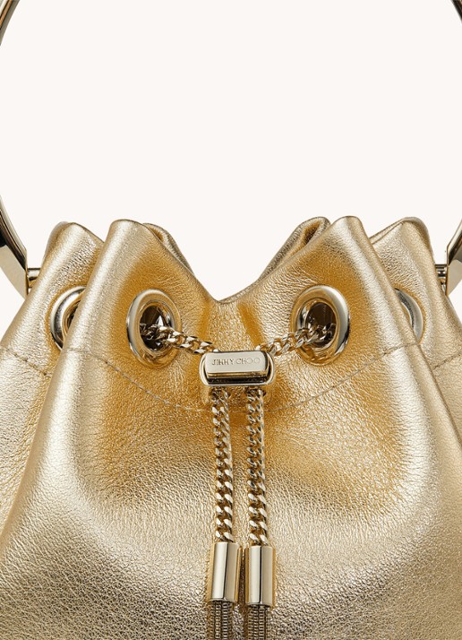 Jimmy Choo Bon Bon Mini handtas van lamsleer - detail 4 goud
