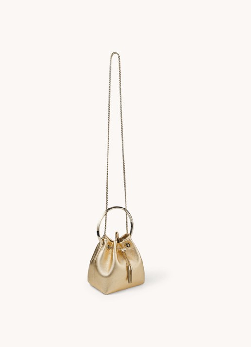 Jimmy Choo Bon Bon Mini handtas van lamsleer - detail 5 goud