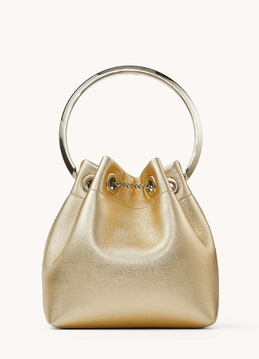 Jimmy Choo Bon Bon Mini handtas van lamsleer - detail 6 goud
