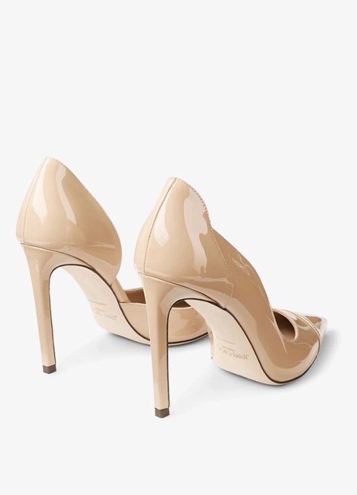 Jimmy Choo Brigitte 100 pump van lakleer - achterkant 5 beige