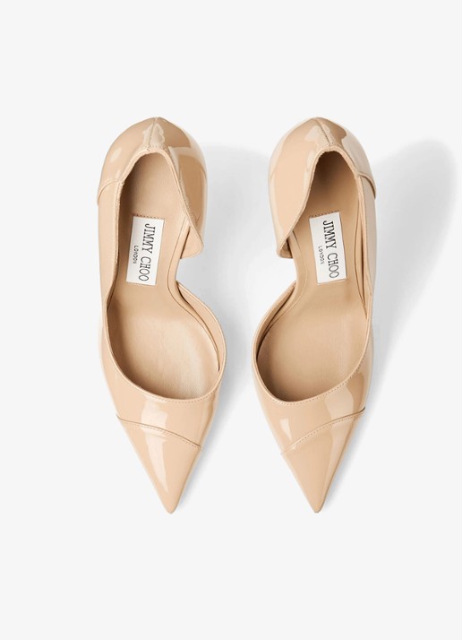 Jimmy Choo Brigitte 100 pump van lakleer - detail 3 beige