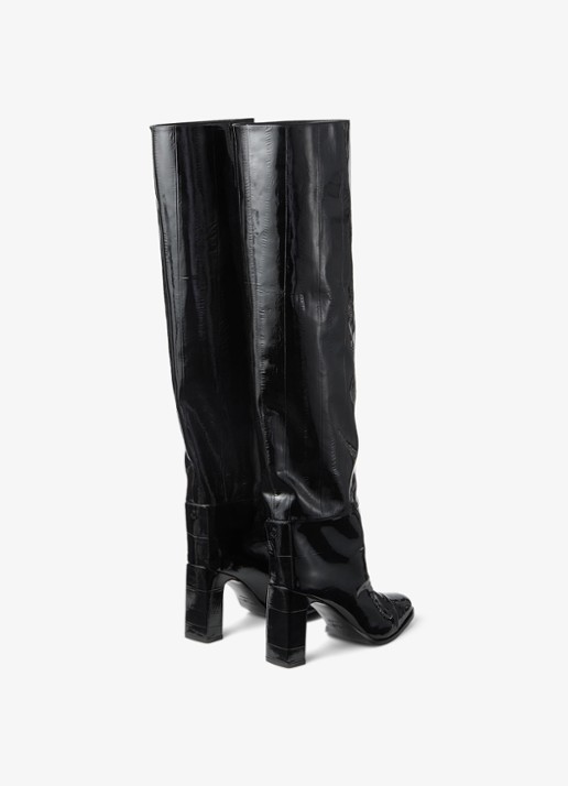 Jimmy Choo Caly 85 overknee laars van kalfsleer  - achterkant 4 zwart