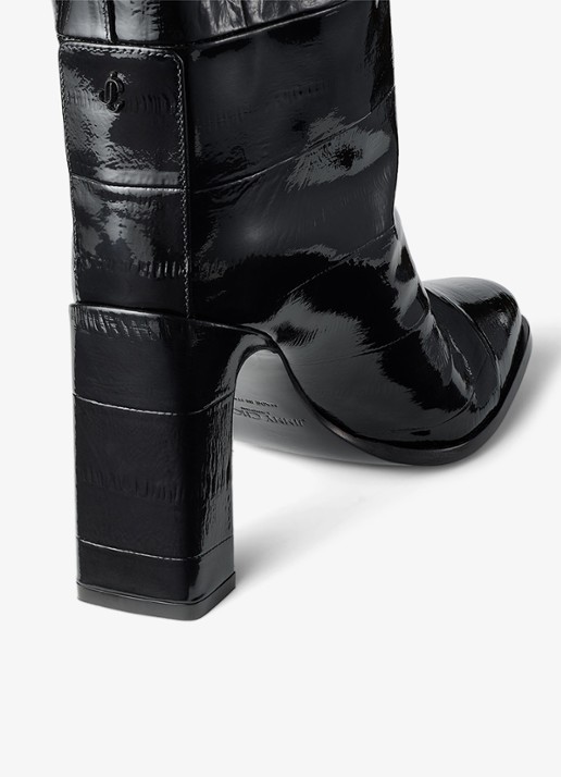 Jimmy Choo Caly 85 overknee laars van kalfsleer  - detail 3 zwart