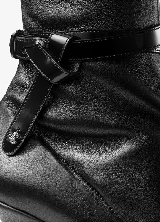Jimmy Choo Camie 85 overknee laars van lamsleer - detail zwart