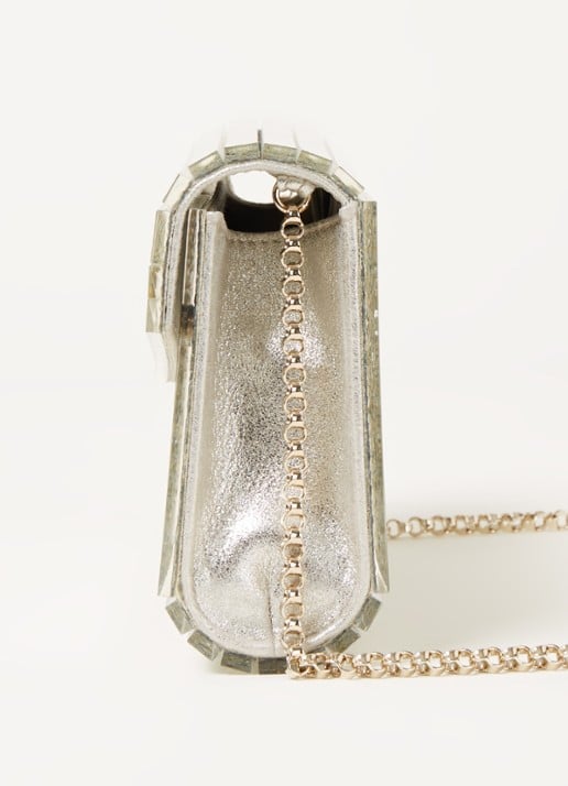 Jimmy Choo Candy clutch met glitter - detail 3 zilver