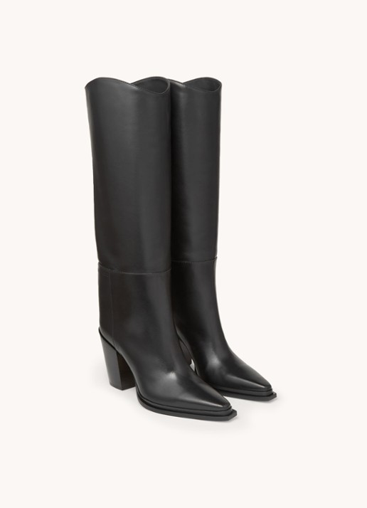 Jimmy Choo Cece 80 laars van kalfsleer - detail zwart