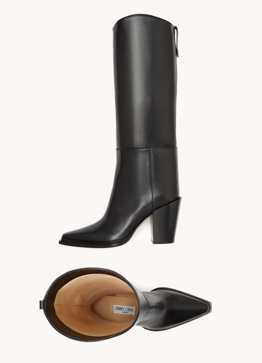 Jimmy Choo Cece 80 laars van kalfsleer - detail 3 zwart