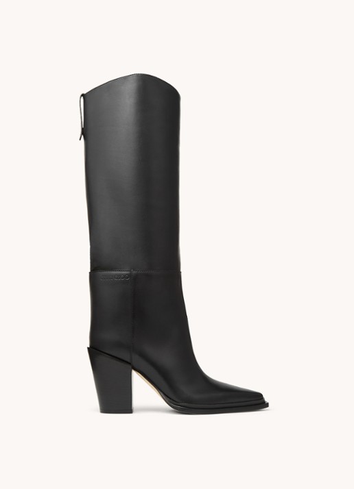 Jimmy Choo Cece 80 laars van kalfsleer - voorkant 5 zwart