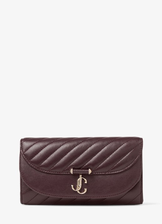 Jimmy Choo Curve clutch van lamsleer met afneembare schouderriem