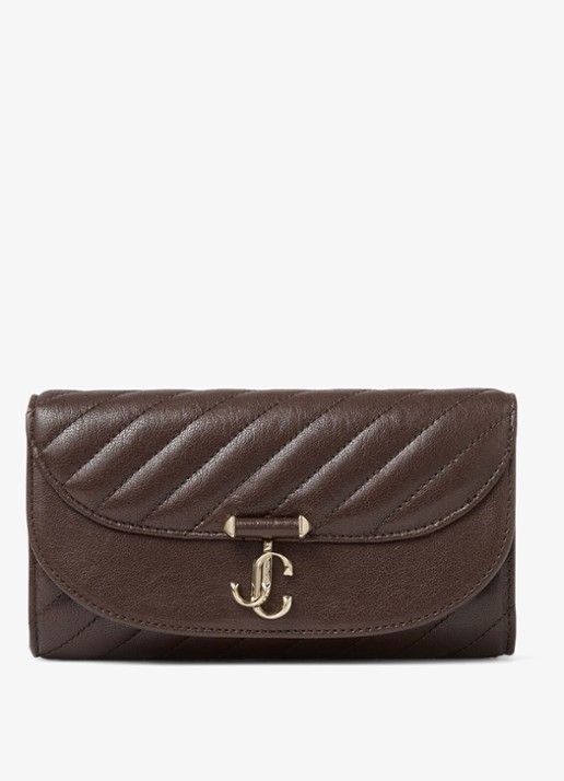 Jimmy Choo Curve clutch van lamsleer met afneembare schouderriem