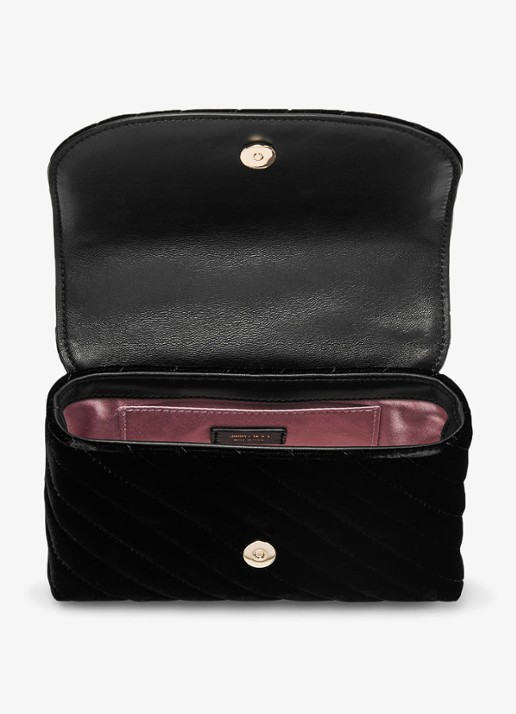Jimmy Choo Curve S crossbodytas van fluweel - detail 2 zwart