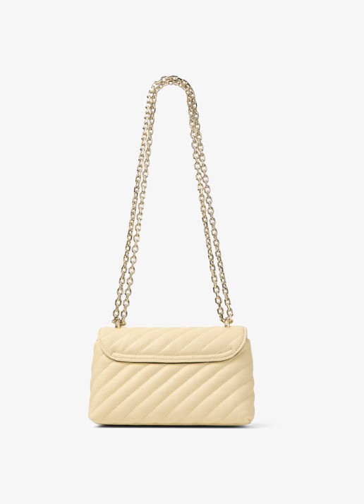 Jimmy Choo Curve S schoudertas van lamsleer - achterkant 4 creme
