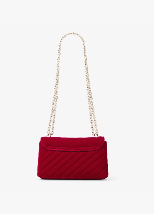 Jimmy Choo Curve Xbody/S crossbodytas van fluweel - achterkant 3 rood