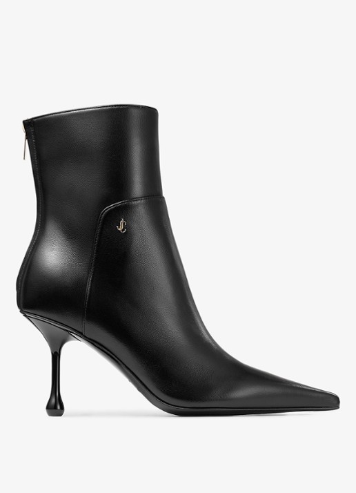 Jimmy Choo Cycas AB 80 enkellaarsje van leer - voorkant 2 zwart