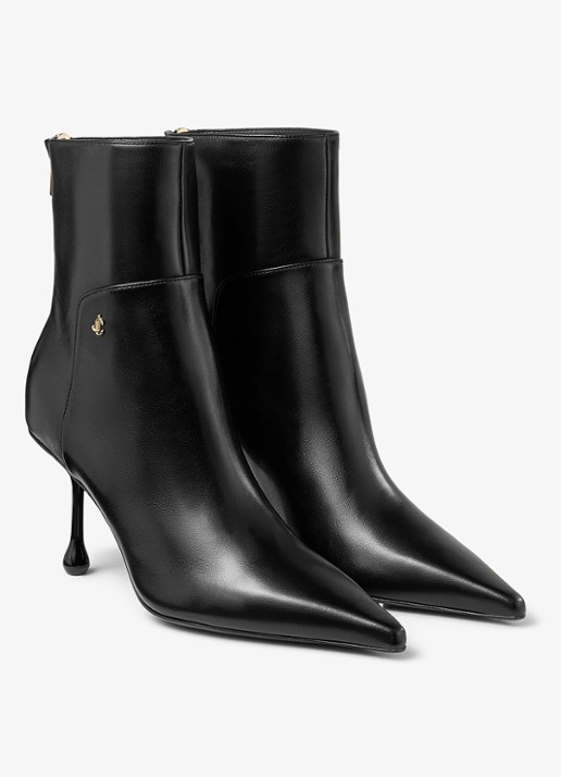 Jimmy Choo Cycas AB 80 enkellaarsje van leer - voorkant 3 zwart